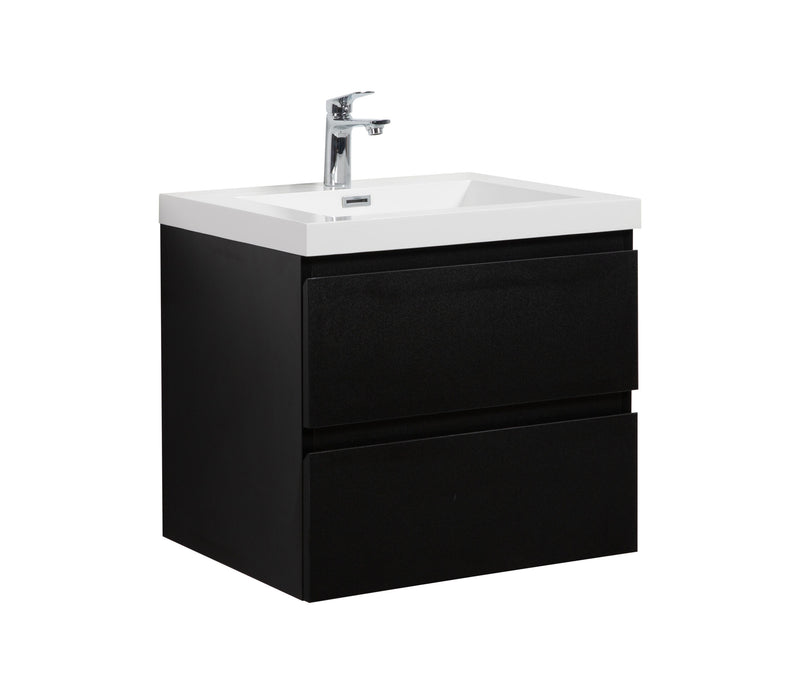 Laviva 313AUR-24MMB-GW Aurora 24" Matte Midnight Black Wall Hung Bathroom Vanity