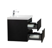 Laviva 313AUR-24MMB-GW Aurora 24" Matte Midnight Black Wall Hung Bathroom Vanity with White Acrylic Countertop - view 5