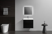 Laviva 313AUR-24MMB-GW Aurora 24" Matte Midnight Black Wall Hung Bathroom Vanity with White Acrylic Countertop - view 6