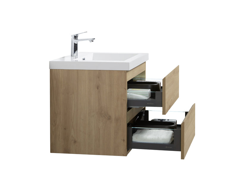 Laviva 313AUR-24SO-GW Aurora 24" Sonoma Oak Wall Hung Bathroom Vanity with White Acrylic Countertop - view 4