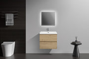 Laviva 313AUR-24SO-GW Aurora 24" Sonoma Oak Wall Hung Bathroom Vanity with White Acrylic Countertop - view 6