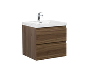 Laviva 313AUR-24SW-GW Aurora 24" Smokey Walnut Wall Hung Bathroom Vanity