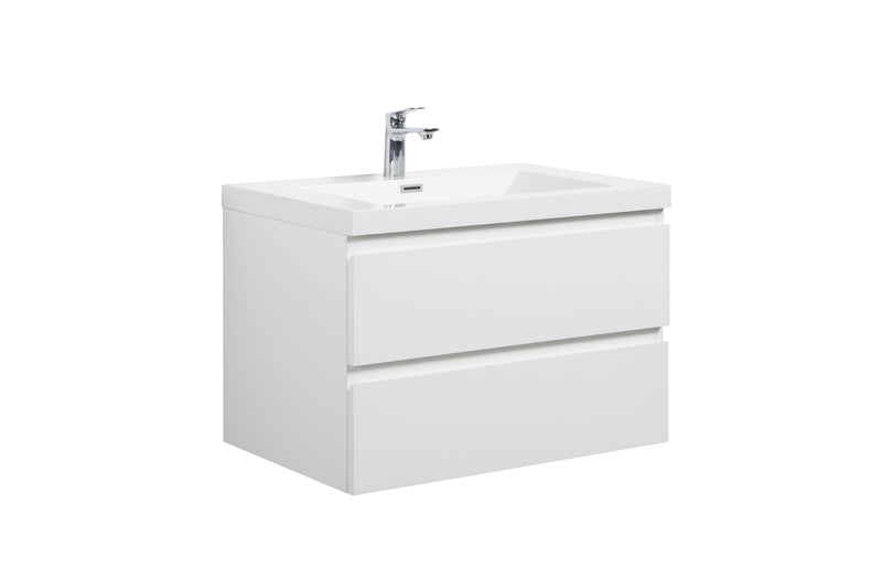 Laviva 313AUR-30GPW-GW Aurora 30" Glossy Polar White Wall Hung Bathroom Vanity