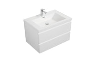 Laviva 313AUR-30GPW-GW Aurora 30" Glossy Polar White Wall Hung Bathroom Vanity with White Acrylic Countertop - view 2