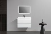 Laviva 313AUR-30GPW-GW Aurora 30" Glossy Polar White Wall Hung Bathroom Vanity with White Acrylic Countertop - view 6