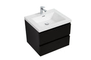 Laviva 313AUR-30MMB-GW Aurora 30" Matte Midnight Black Wall Hung Bathroom Vanity with White Acrylic Countertop - view 2
