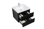 Laviva 313AUR-30MMB-GW Aurora 30" Matte Midnight Black Wall Hung Bathroom Vanity with White Acrylic Countertop - view 3