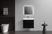 Laviva 313AUR-30MMB-GW Aurora 30" Matte Midnight Black Wall Hung Bathroom Vanity with White Acrylic Countertop - view 6