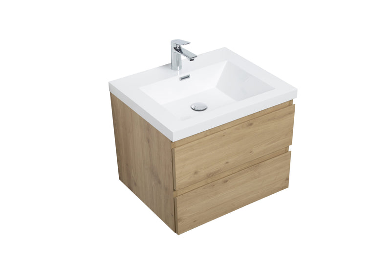Laviva 313AUR-30SO-GW Aurora 30" Sonoma Oak Wall Hung Bathroom Vanity with White Acrylic Countertop - view 2