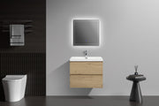 Laviva 313AUR-30SO-GW Aurora 30" Sonoma Oak Wall Hung Bathroom Vanity with White Acrylic Countertop - view 6