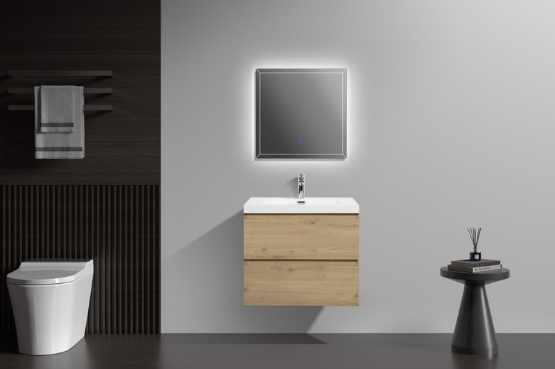 Laviva 313AUR-30SO-GW Aurora 30" Sonoma Oak Wall Hung Bathroom Vanity with White Acrylic Countertop - view 6