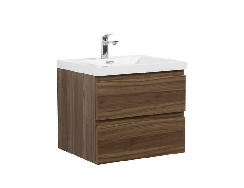 Laviva 313AUR-30SW-GW Aurora 30" Smokey Walnut Wall Hung Bathroom Vanity
