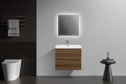 Laviva 313AUR-30SW-GW Aurora 30" Smokey Walnut Wall Hung Bathroom Vanity with White Acrylic Countertop - view 6