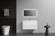Laviva 313AUR-36GPW-GW Aurora 36" Glossy Polar White Wall Hung Bathroom Vanity with White Acrylic Countertop - view 6
