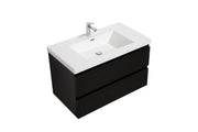 Laviva 313AUR-36MMB-GW Aurora 36" Matte Midnight Black Wall Hung Bathroom Vanity with White Acrylic Countertop - view 2