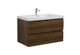 Laviva 313AUR-36SW-GW Aurora 36" Smokey Walnut Wall Hung Bathroom Vanity