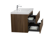 Laviva 313AUR-36SW-GW Aurora 36" Smokey Walnut Wall Hung Bathroom Vanity with White Acrylic Countertop - view 4