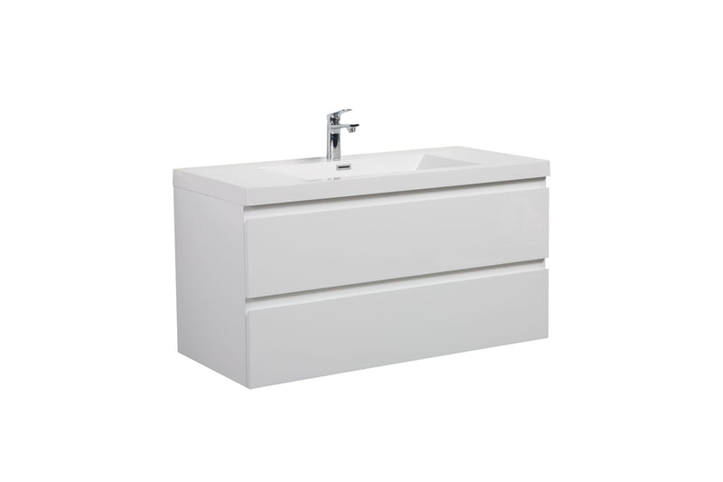Laviva 313AUR-42GPW-GW Aurora 42" Glossy Polar White Wall Hung Bathroom Vanity