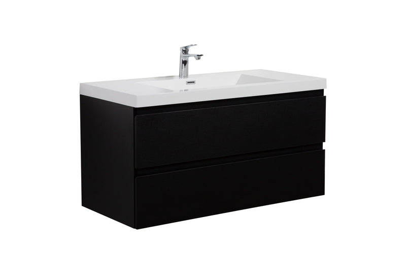 Laviva 313AUR-42MMB-GW Aurora 42" Matte Midnight Black Wall Hung Bathroom Vanity