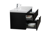 Laviva 313AUR-42MMB-GW Aurora 42" Matte Midnight Black Wall Hung Bathroom Vanity with White Acrylic Countertop - view 4