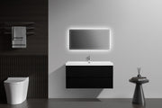 Laviva 313AUR-42MMB-GW Aurora 42" Matte Midnight Black Wall Hung Bathroom Vanity with White Acrylic Countertop - view 6