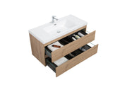 Laviva 313AUR-42SO-GW Aurora 42" Sonoma Oak Wall Hung Bathroom Vanity with White Acrylic Countertop - view 3