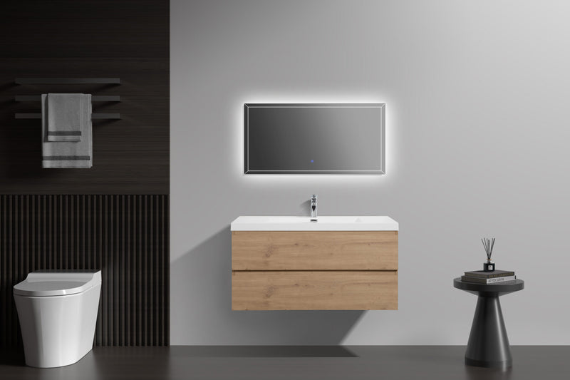 Laviva 313AUR-42SO-GW Aurora 42" Sonoma Oak Wall Hung Bathroom Vanity with White Acrylic Countertop - view 6