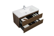 Laviva 313AUR-42SW-GW Aurora 42" Smokey Walnut Wall Hung Bathroom Vanity with White Acrylic Countertop - view 3