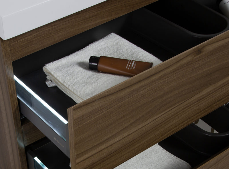 Laviva 313AUR-42SW-GW Aurora 42" Smokey Walnut Wall Hung Bathroom Vanity with White Acrylic Countertop - view 5