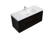 Laviva 313AUR-48MMB-GW Aurora 48" Matte Midnight Black Wall Hung Bathroom Vanity with White Acrylic Countertop - view 2