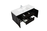 Laviva 313AUR-48MMB-GW Aurora 48" Matte Midnight Black Wall Hung Bathroom Vanity with White Acrylic Countertop - view 3