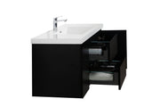 Laviva 313AUR-48MMB-GW Aurora 48" Matte Midnight Black Wall Hung Bathroom Vanity with White Acrylic Countertop - view 4