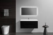 Laviva 313AUR-48MMB-GW Aurora 48" Matte Midnight Black Wall Hung Bathroom Vanity with White Acrylic Countertop - view 6