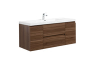 Laviva 313AUR-48SW-GW Aurora 48" Smokey Walnut Wall Hung Bathroom Vanity