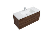 Laviva 313AUR-48SW-GW Aurora 48" Smokey Walnut Wall Hung Bathroom Vanity with White Acrylic Countertop - view 2