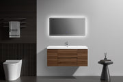 Laviva 313AUR-48SW-GW Aurora 48" Smokey Walnut Wall Hung Bathroom Vanity with White Acrylic Countertop - view 6