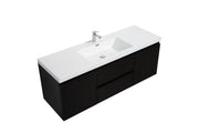 Laviva 313AUR-60CMMB-GW Aurora 60" Matte Midnight Black Wall Hung Single Sink Bathroom Vanity with White Acrylic Countertop - view 2