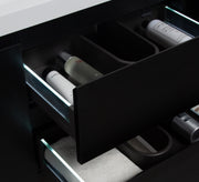 Laviva 313AUR-60CMMB-GW Aurora 60" Matte Midnight Black Wall Hung Single Sink Bathroom Vanity with White Acrylic Countertop - view 4