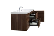 Laviva 313AUR-60CSW-GW Aurora 60" Smokey Walnut Wall Hung Single Sink Bathroom Vanity with White Acrylic Countertop - view 4