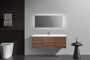 Laviva 313AUR-60CSW-GW Aurora 60" Smokey Walnut Wall Hung Single Sink Bathroom Vanity with White Acrylic Countertop - view 6