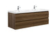 Laviva 313AUR-60DSW-GW Aurora 60" Smokey Walnut Wall Hung Double Sink Bathroom Vanity