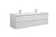 Laviva 313AUR-72DGPW-GW Aurora 72" Glossy Polar White Wall Hung Double Sink Bathroom Vanity