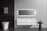 Laviva 313AUR-72DGPW-GW Aurora 72" Glossy Polar White Wall Hung Double Sink Bathroom Vanity with White Acrylic Countertop - view 5
