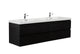 Laviva 313AUR-72DMMB-GW Aurora 72" Matte Midnight Black Wall Hung Double Sink Bathroom Vanity