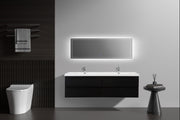 Laviva 313AUR-72DMMB-GW Aurora 72" Matte Midnight Black Wall Hung Double Sink Bathroom Vanity with White Acrylic Countertop - view 6