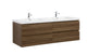 Laviva 313AUR-72DSW-GW Aurora 72" Smokey Walnut Wall Hung Double Sink Bathroom Vanity