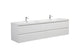 Laviva 313AUR-84DGPW-GW Aurora 84" Glossy Polar White Wall Hung Double Sink Bathroom Vanity