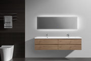 Laviva 313AUR-84DSO-GW Aurora 84" Sonoma Oak Wall Hung Double Sink Bathroom Vanity with White Acrylic Countertop - view 6
