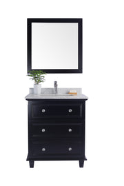 Laviva 313DVN-30E-WC Luna 30" Espresso Bathroom Vanity with White Carrara Marble Countertop
