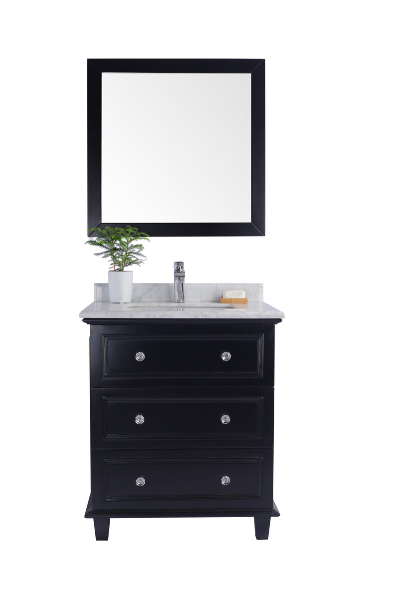 Laviva 313DVN-30E-WC Luna 30" Espresso Bathroom Vanity with White Carrara Marble Countertop